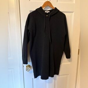 Madewell Size Medium Hoodie Sweater Dress Dark Grey